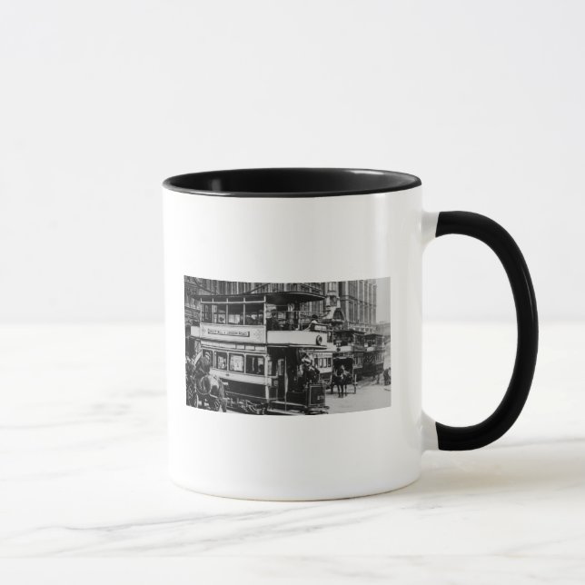 Spårvagnar i Manchester, c.1900 Mugg (Höger)
