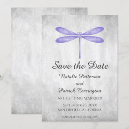 Sparvända med lila trollslända inbjudningar