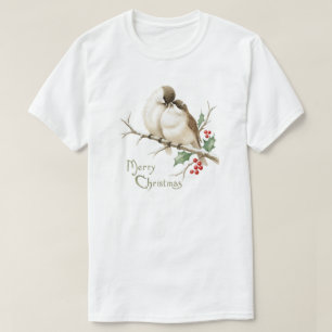 Sparvar på en julgren t shirt
