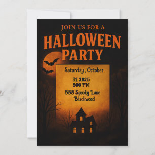 Sparvhus Halloween-fest Invitation   Skräck  Inbjudningar