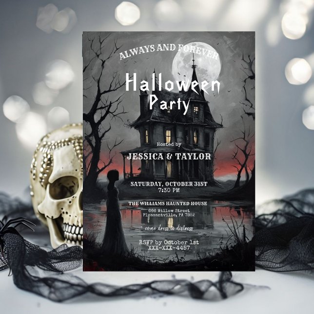 Sparvhus Halloweenfest Invitation Gothic Ma Inbjudningar (Skapare uppladdad)