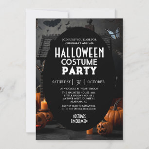 Sparvhus Pumpa Halloween Kostymer Fest Inbjudningar