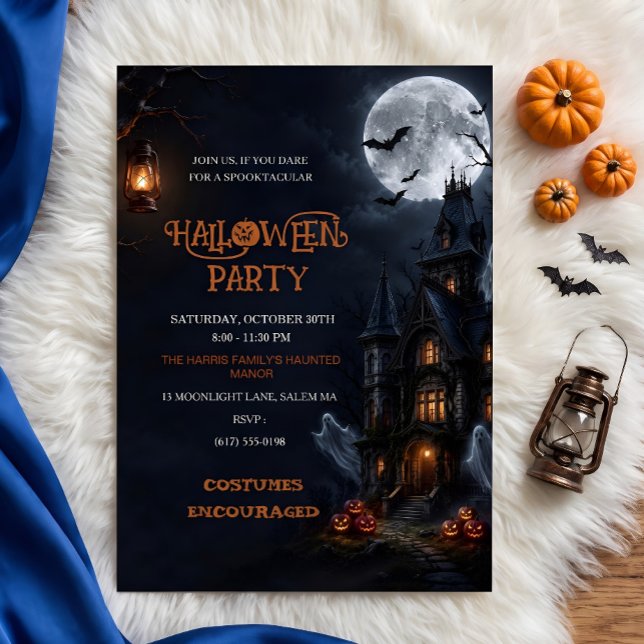 Sparvhus Spöken Halloween Kuslig Inbjudningar (Skapare uppladdad)