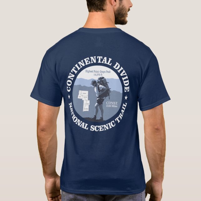 Spårvidd för kontinentaldelning (rd) t shirt (Baksida)
