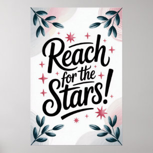 Spårvidd för stjärnor - inspirationell vägggrafik poster