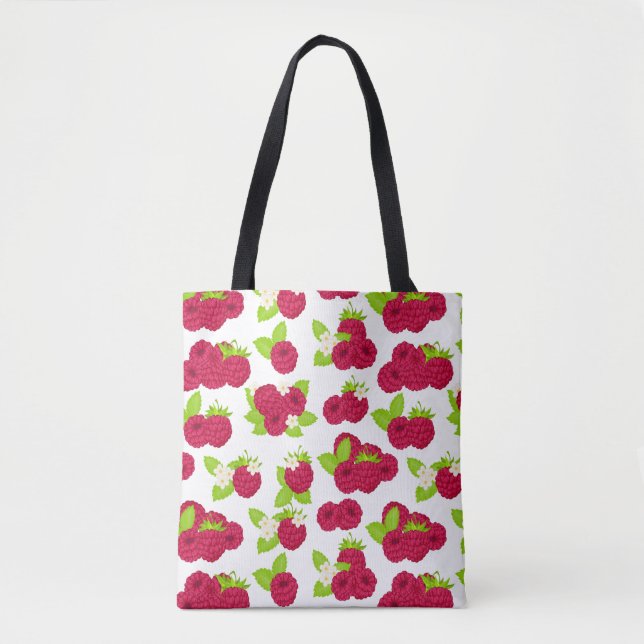 Spaspberry Fruit Mönster Konstnärlig Tygkasse (Framsida)