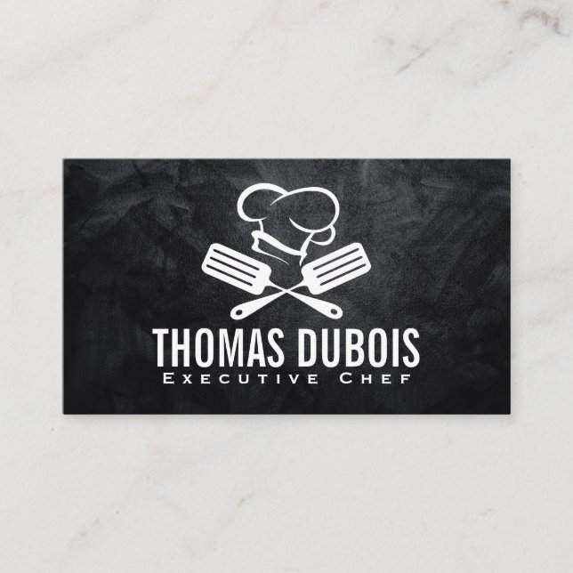 Spatula och Chef Hat Logotyp | Kokningskultur Visitkort (Framsida)