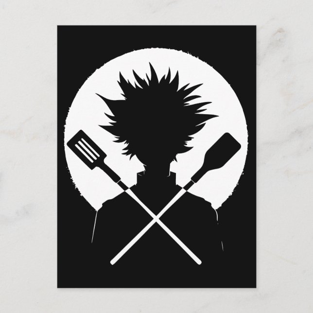 Spatulas Funny Cooking Vild Chef Helg Vykort (Framsida)
