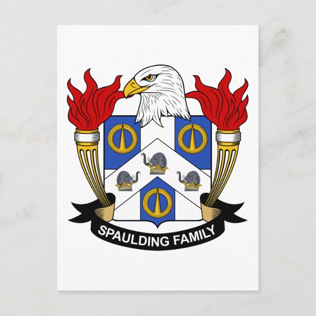 Spaulding Family Crest Vykort (Framsida)