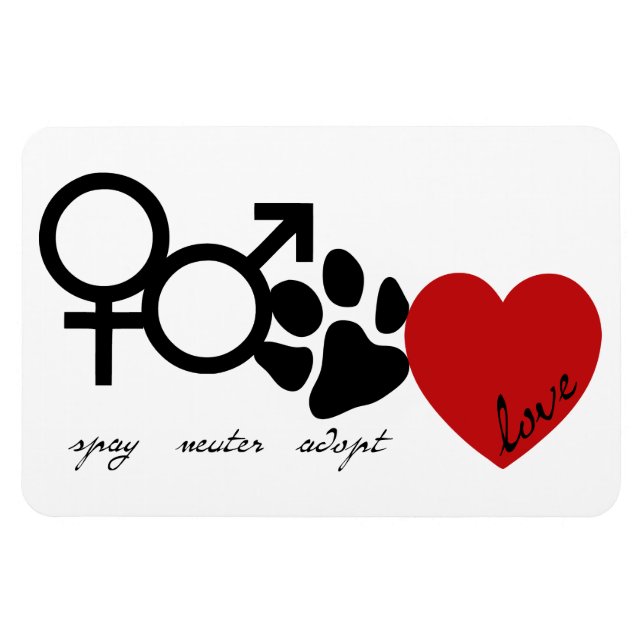 Spay-Neuter-Adopt-Kärlek Magnet (Horisontell)