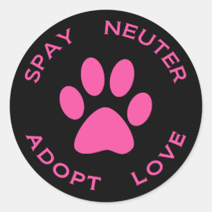 Spay Neuter Adopt Kärlek Runt Klistermärke