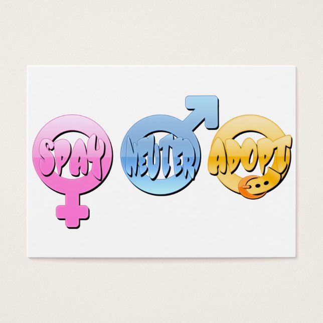 Spay Neuter Adopt Visitkort (Framsidan)
