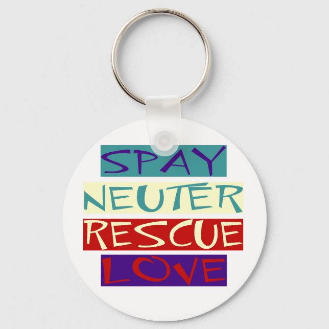 Spay Neuter Rädding Kärlek Nyckelring (Framsida)
