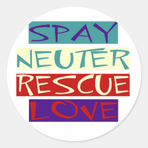 Spay Neuter Rädding Kärlek Runt Klistermärke