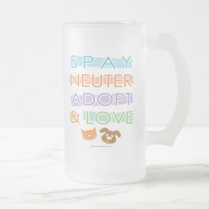 Spay neutrat adopterar kärlek frostat ölglas