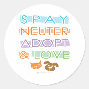 Spay neutrat adopterar kärlek runt klistermärke