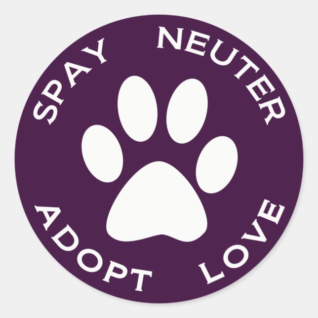 Spay neutrat adopterar kärlek runt klistermärke (Framsida)