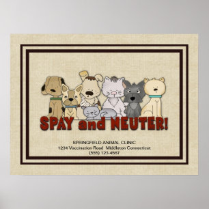 Spay och sterilisera dina husdjur som annonserar poster