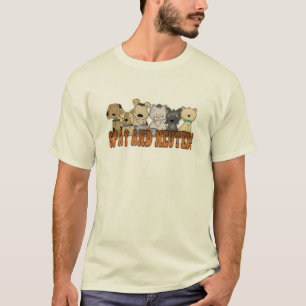 Spay och sterilisera katter och förföljer djur tee shirt