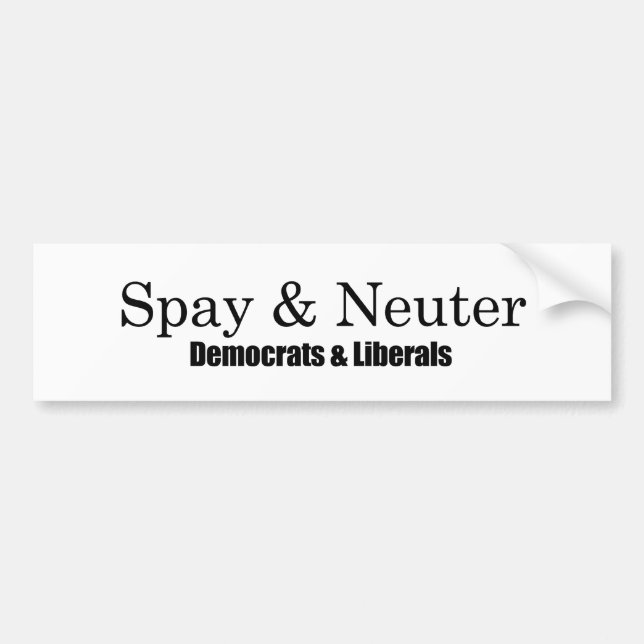 Spay och sterilisera liberal person bildekal (Framsidan)
