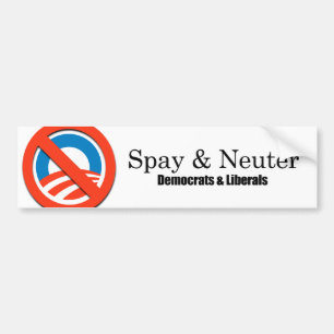 Spay och sterilisera liberal person bildekal
