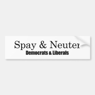 Spay och sterilisera liberal person bildekal