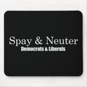 Spay och sterilisera liberal personbildekalen musmatta