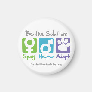 "Spay, sterilisera, adoptera" magneten Magnet