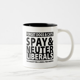 Spay & sterilisera liberal person Två-Tonad mugg