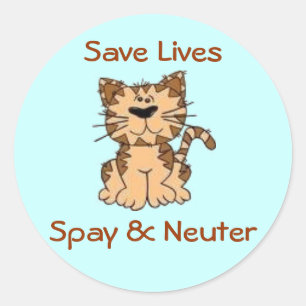 Spay & sterilisera runt klistermärke