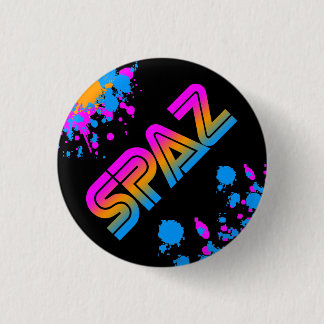 SPAZ SPLATTER PIN-KNAPP FÖR COREY TIGER 1980-TALET KNAPP