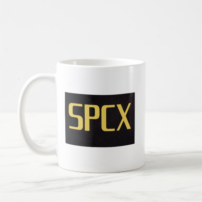 SPCX SpaceX Börsintroduktion Investerar Design | R Kaffemugg (Vänster)