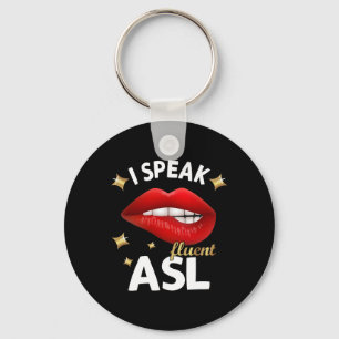Speak Fluent Asl - Dövet Sign Language Awareness D Nyckelring