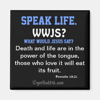 Speak Life. gotGod316.com Scripture Magnet
