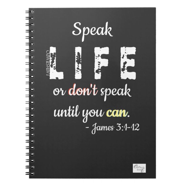 Speak Life or Don't Speak = Spiral Photo Notebook Anteckningsbok (Framsidan)