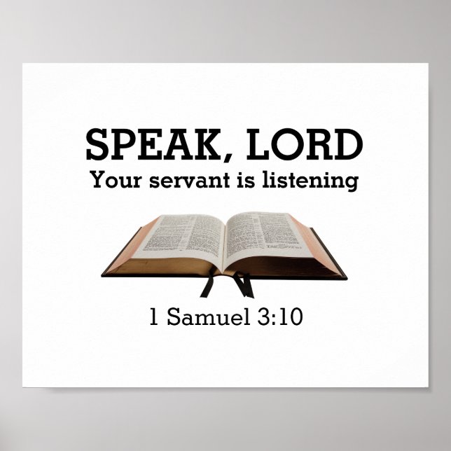 SPEAK LORD Samuel Bible Verse Christian Poster (Framsidan)