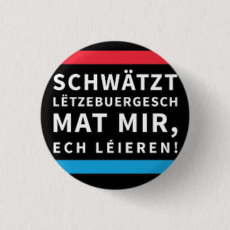 Speak Luxembourgish Black Button Knapp