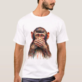 Speak No Evil Monkey Art T Shirt