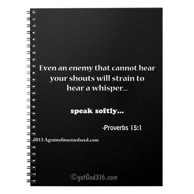 Speak Softy gotGod316.com Anteckningsbok Med Spiral (Framsidan)