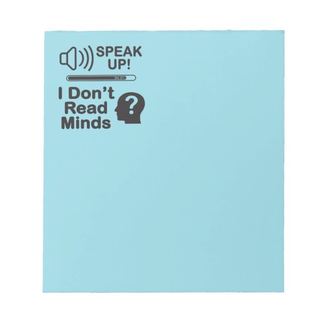 Speak Up – I Don’t Read Minds Funny Communication  Anteckningsblock (Framsida)