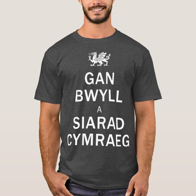 Speak Welsh  Keep Calm Language Gift T Shirt (Framsida)
