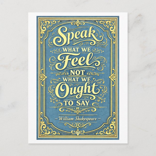 "Speak What We Feel" Shakespeare Vykort (Framsida)
