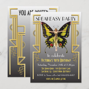 Speakeasy Flapper Great Gatsby Fest Inbjudan