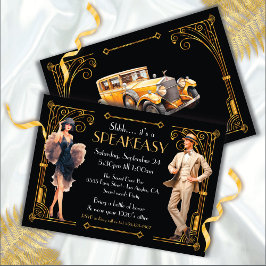 Speakeasy Flapper Underbar Gatsby Art Deco Party Inbjudningar