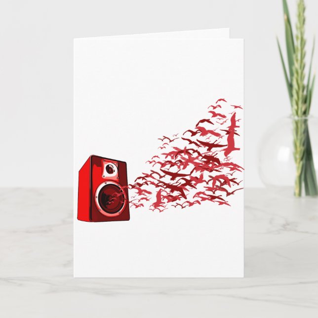 Speaker Birds - Music DJ Loud Disk Jockey Kort (Framsida)