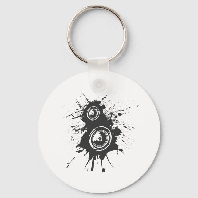 Speaker Graffiti - DJ Music Disk Jockey Audio Nyckelring (Framsida)