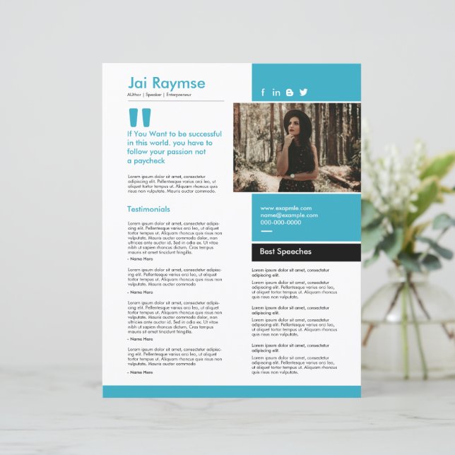 Speaker One Sheet Template (Stående Fram)