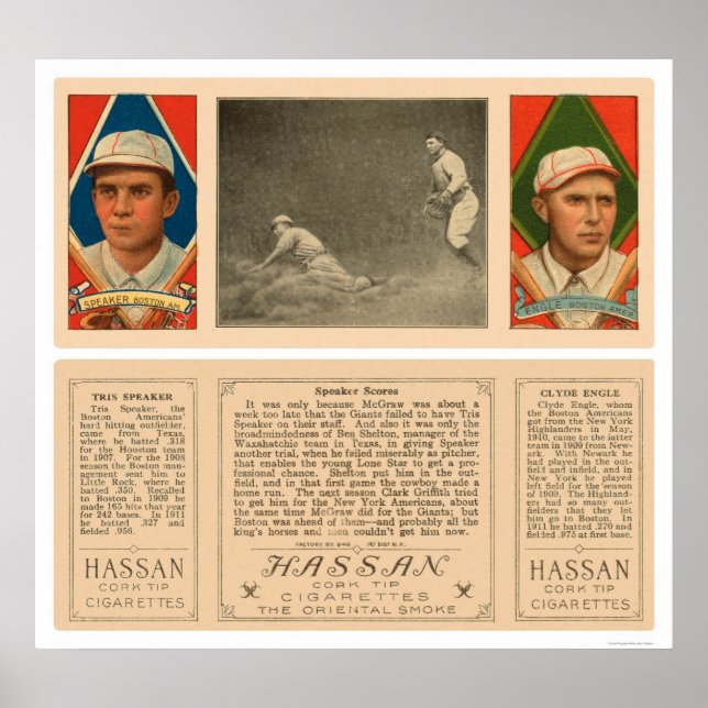 Speaker Scores Red Sox Baseball 1912 Poster (Framsidan)