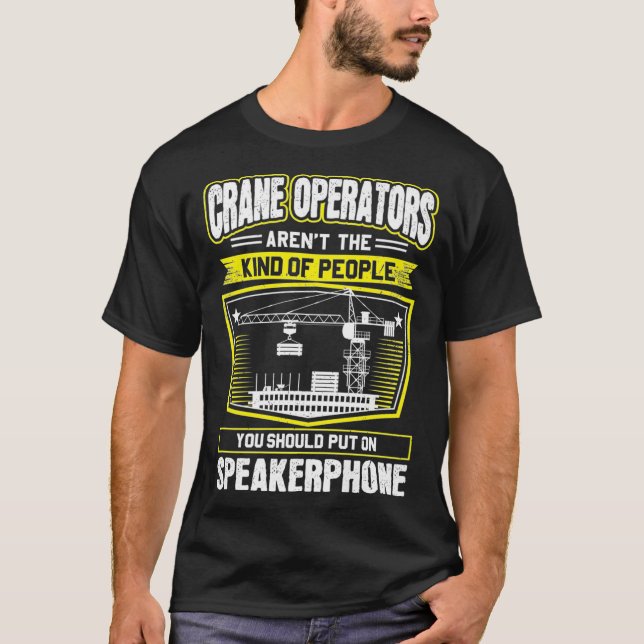 Speakerphone Crane Operator Premium T Shirt (Framsida)