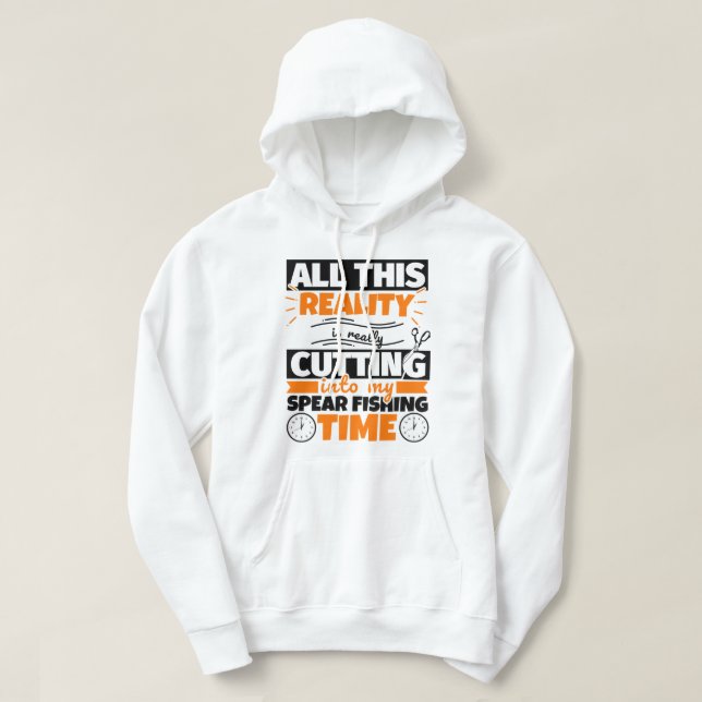 Spear Fishing Funny Say Hobby Hoodie (Design framsida)